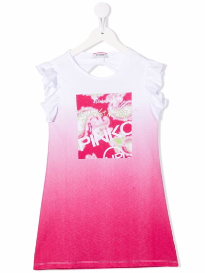 Shop Pinko Degrade Logo-print Dress In Pink