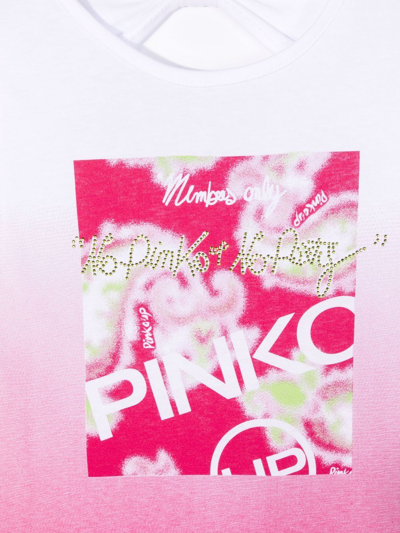 Shop Pinko Degrade Logo-print Dress In Pink