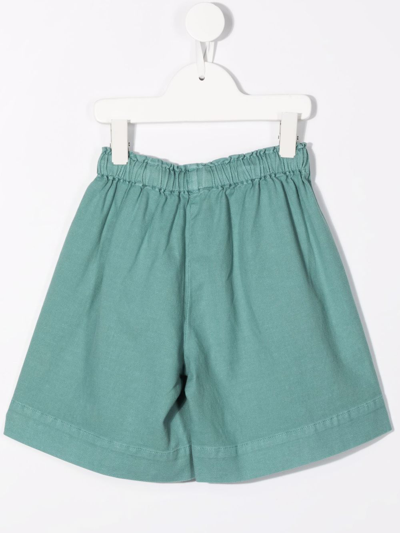 Shop Il Gufo Elasticated Longline Shorts In Green