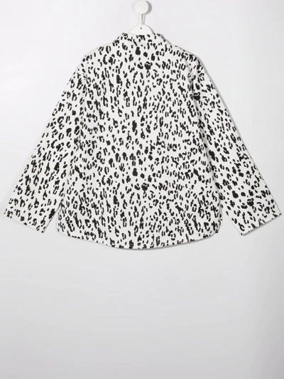 Douuod Teen Leopard-print Cotton Shirt In White