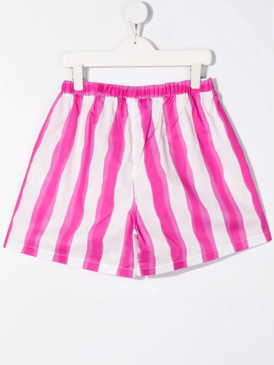 Shop Douuod Stripe-detail Shorts In Pink