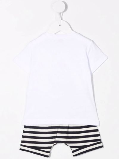 Il Gufo Graphic-print Striped Short Set In White