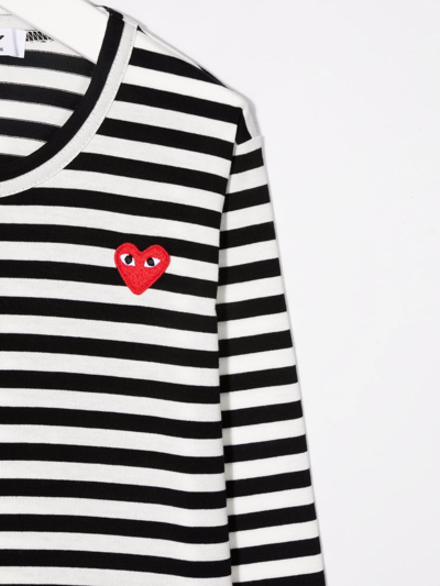 Shop Comme Des Garçons Play Heart-patch Cotton T-shirt In Black