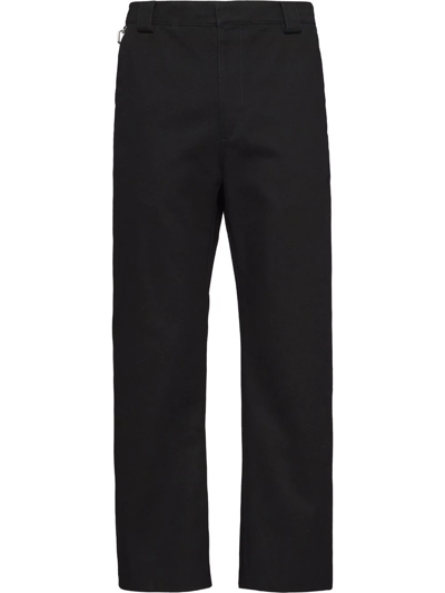 Shop Prada Tailored Cargo Trousers In Black
