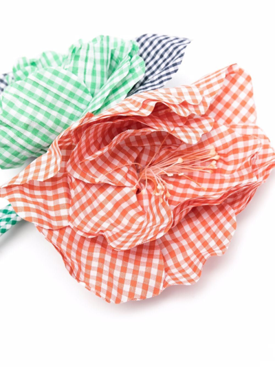 Mi Mi Sol Gingham 3d-floral Headband In Red