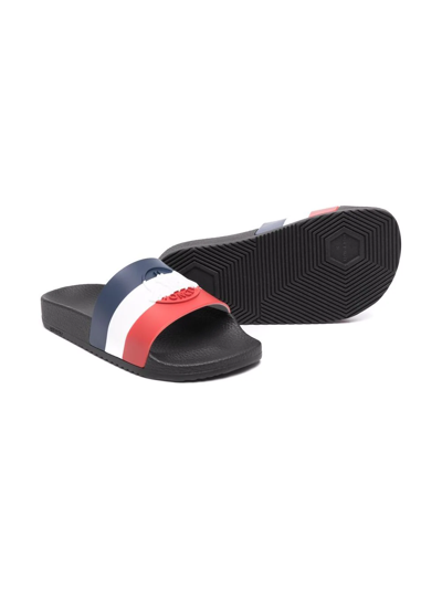 Moncler Kid's Petit Basile Logo Slides, Toddlers/kids In Blue
