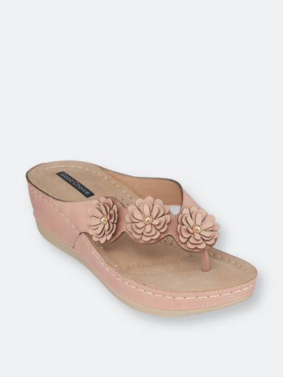 Shop Gc Shoes Ammie Blush Wedge Sandals In Brown