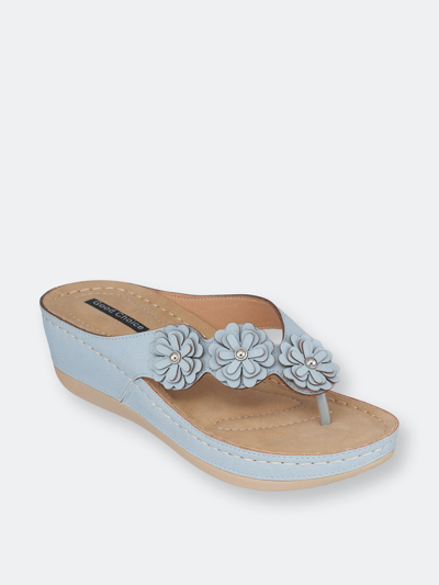Shop Gc Shoes Ammie Blue Wedge Sandals