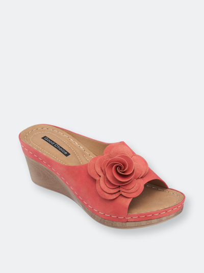 Shop Gc Shoes Tokyo Coral Wedge Sandals In Pink