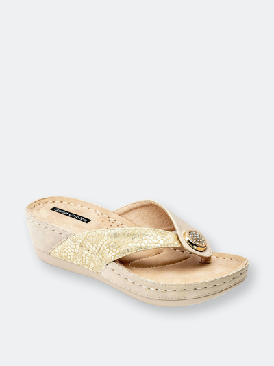 Shop Gc Shoes Dafni Gold Wedge Sandals