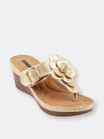 Shop Gc Shoes Flora Gold Wedge Sandals