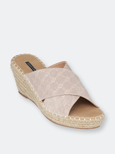 Shop Gc Shoes Darline Nude Espadrille Wedge Sandals In Pink
