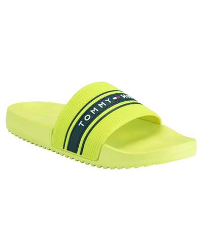 Tommy Hilfiger Men's Respo Pool Slide Men's Shoes In Neon Yellow | ModeSens
