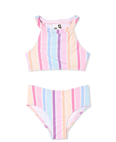 Cotton On Toddler Girls Gina High Neck Top And Bikini Swimsuit, 2 Piece Set  In Vanilla/brighton Multi Stripe | ModeSens