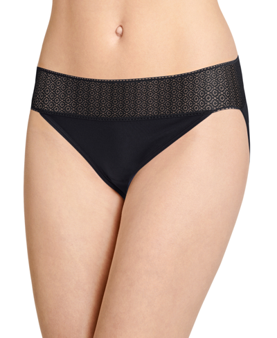 Shop Jockey Women's Soft Lace String Bikini Underwear 3211 In Black