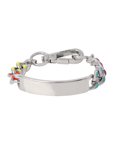 Shop Steve Madden Id Link Bracelet In Bright Multi