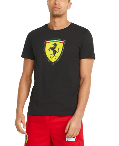 Shop Puma Men's Ferrari Logo Shield T-shirt In Black