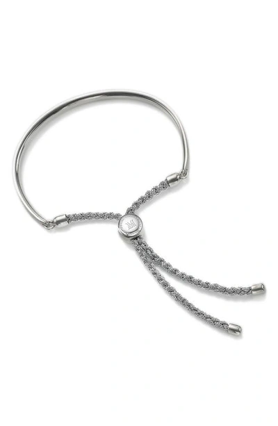 Monica Vinader Fiji Silver Metallica Bracelet In Silver Metallic