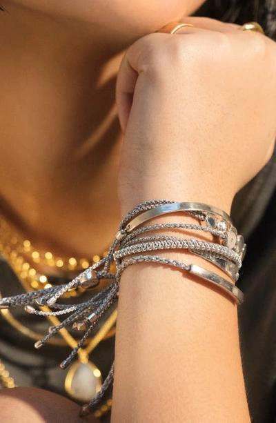 Shop Monica Vinader Engravable Fiji Friendship Bracelet In Silver Metallic