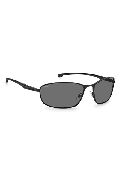 Shop Carrera Eyewear X Ducati 64mm Polarized Rectangular Sunglasses In Matte Black / Grey