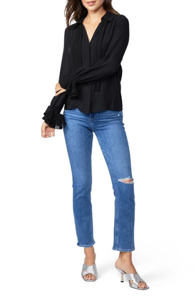 Paige Delilah Silk Blouse In Black