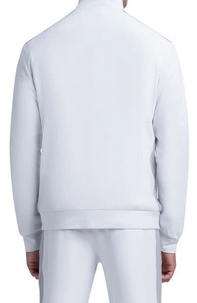 Shop Bugatchi Comfort Cotton Blend Full Zip Sweatshirt In Chalk