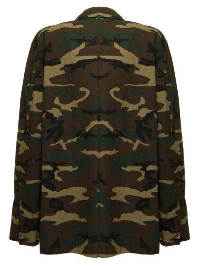 Shop Dolce & Gabbana Womans Camouflage Cotton Jacket In Green