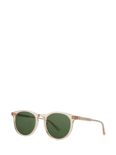 Shop Garrett Leight Carlton Sun Eco Beige Crystal/eco Green Sunglasses