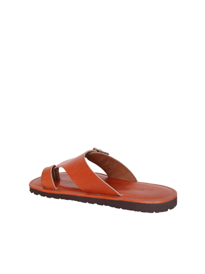 Shop Junya Watanabe Buckle Slide Sandals In Brown