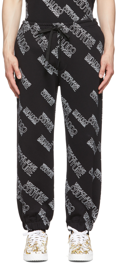 Shop Versace Jeans Couture Black Cotton Lounge Pants In E899 Black