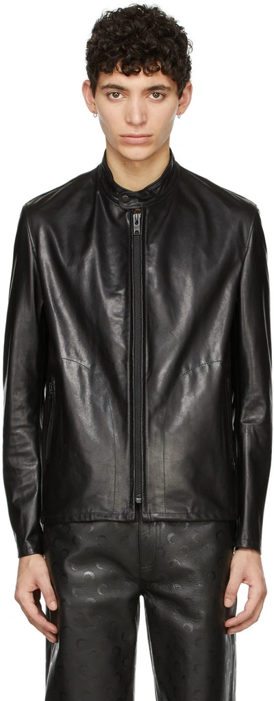 Shop Schott Black Mission Leather Jacket