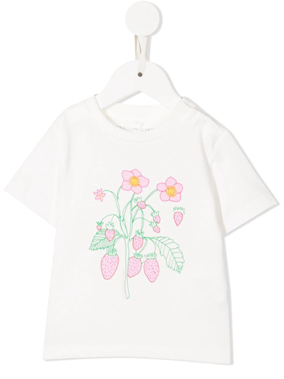 Shop Stella Mccartney Strawberry-print T-shirt In White