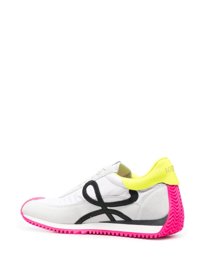 Shop Loewe Flow Runner Low-top Sneakers In 2788 Soft White/neon Yellowe