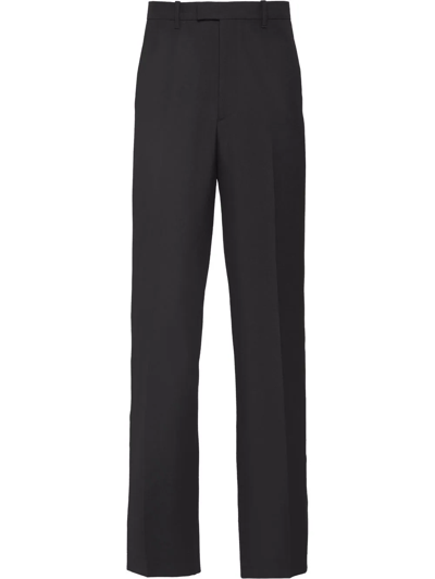 Shop Prada Tailored Straight-leg Trousers In Black