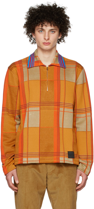 Shop Paul Smith Orange Cotton Polo In 14 Yellows