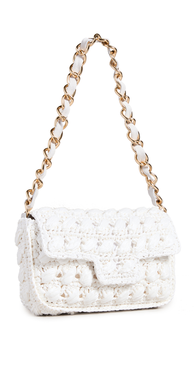 Shop Caterina Bertini Woven Shoulder Bag In White