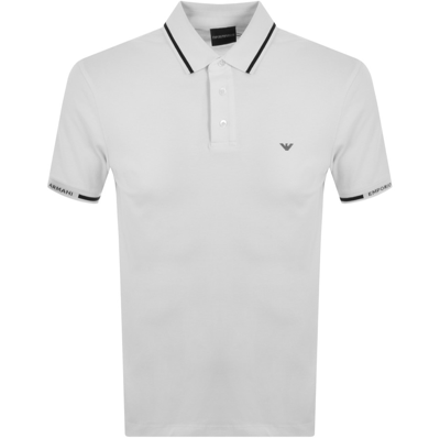 Shop Armani Collezioni Emporio Armani Short Sleeved Polo T Shirt White