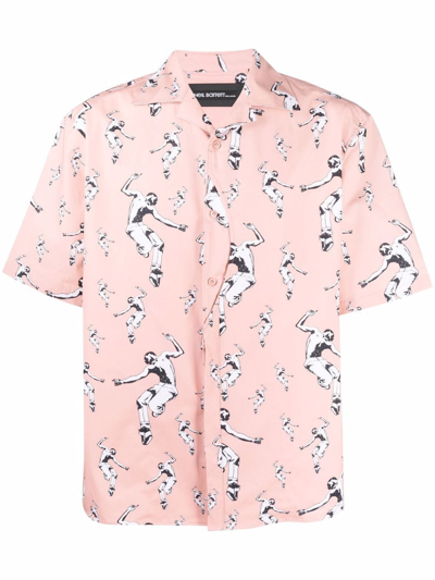 Shop Neil Barrett All-over Graphic Print Pink Shirt