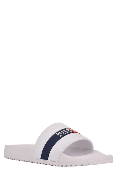 Tommy Hilfiger Men's Redder Flag Logo Pool Slide Sandals Men's Shoes In  White Strap | ModeSens