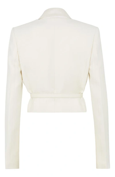Shop Fendi Wool & Silk Crop Jacket & Backless Vest Set In White