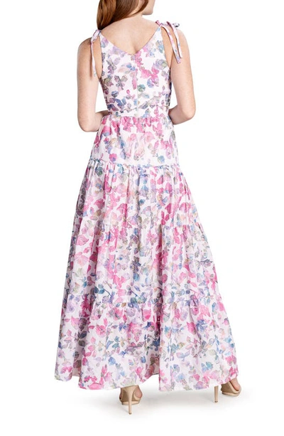 Shop Dress The Population Pearl Floral Cotton Dress In Soft Pink Multi