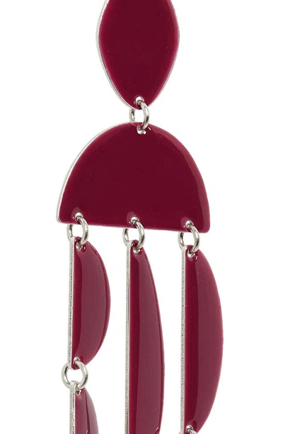 Shop Isabel Marant Funky Geometric Chandelier Earrings In Fuchsia/ Silver