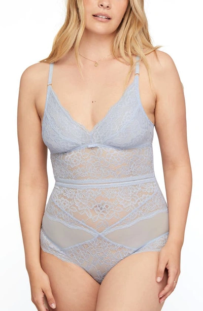 Shop Montelle Intimates Cheeky Lace Bodysuit In Heaven