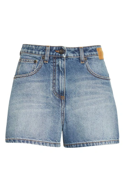 PALM ANGELS STAR SEAM DENIM SHORTS 