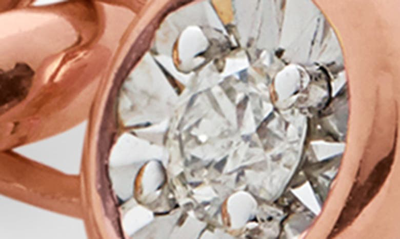 Shop Monica Vinader Diamond Essential Huggie Earrings In Rose Gold