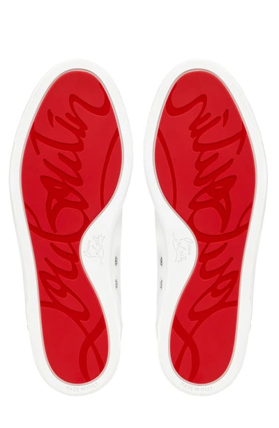 Christian Louboutin F.a.v Fique A Vontade Mid Cut Leather Sneaker In White