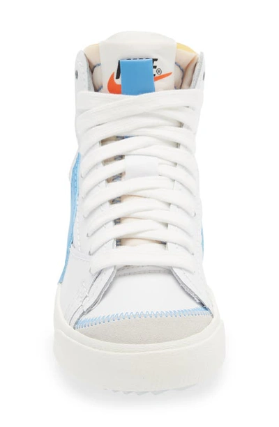 Shop Nike Blazer Mid '77 Jumbo High Top Sneaker In White/ Blue/ Sail/ Black