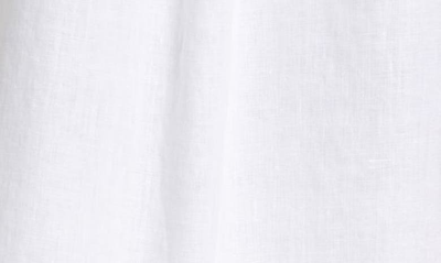 Shop Vince Classic Fit Short Sleeve Linen Shirt In Optic White