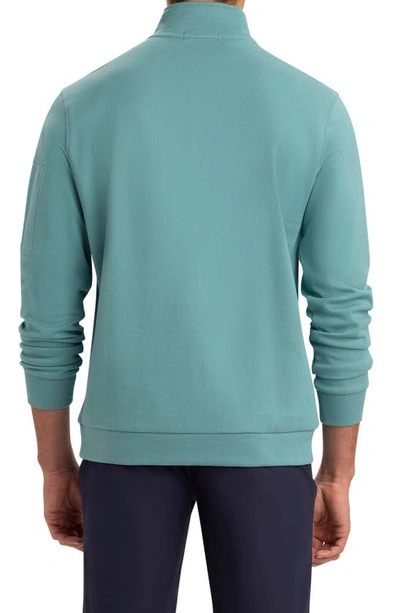 Bugatchi Cotton Blend Quarter Zip Pullover In Celadon