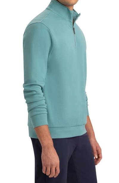 Bugatchi Cotton Blend Quarter Zip Pullover In Celadon